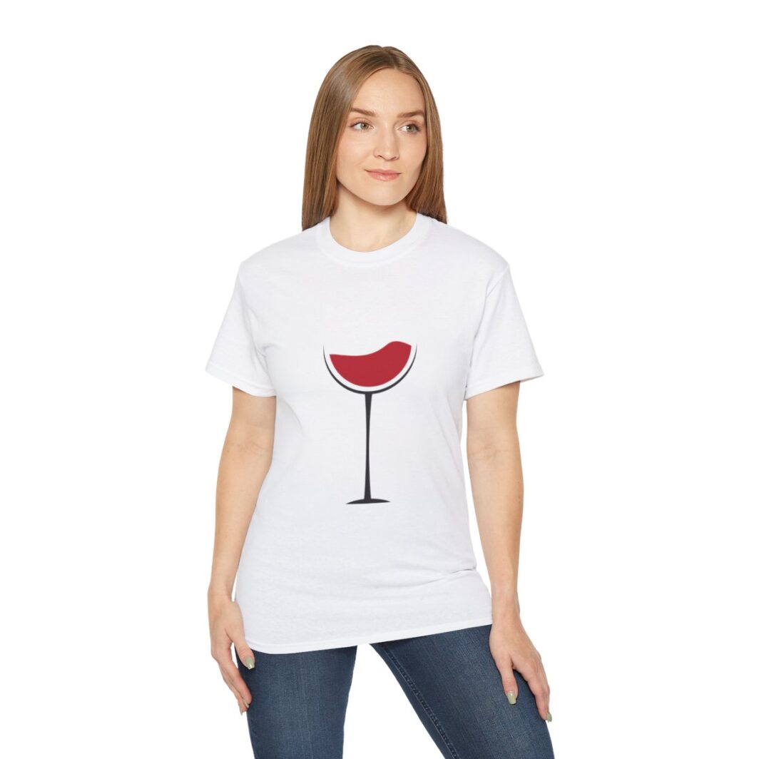 Women White Ultra Cotton Tee - Wine Glass Printed T Shirt